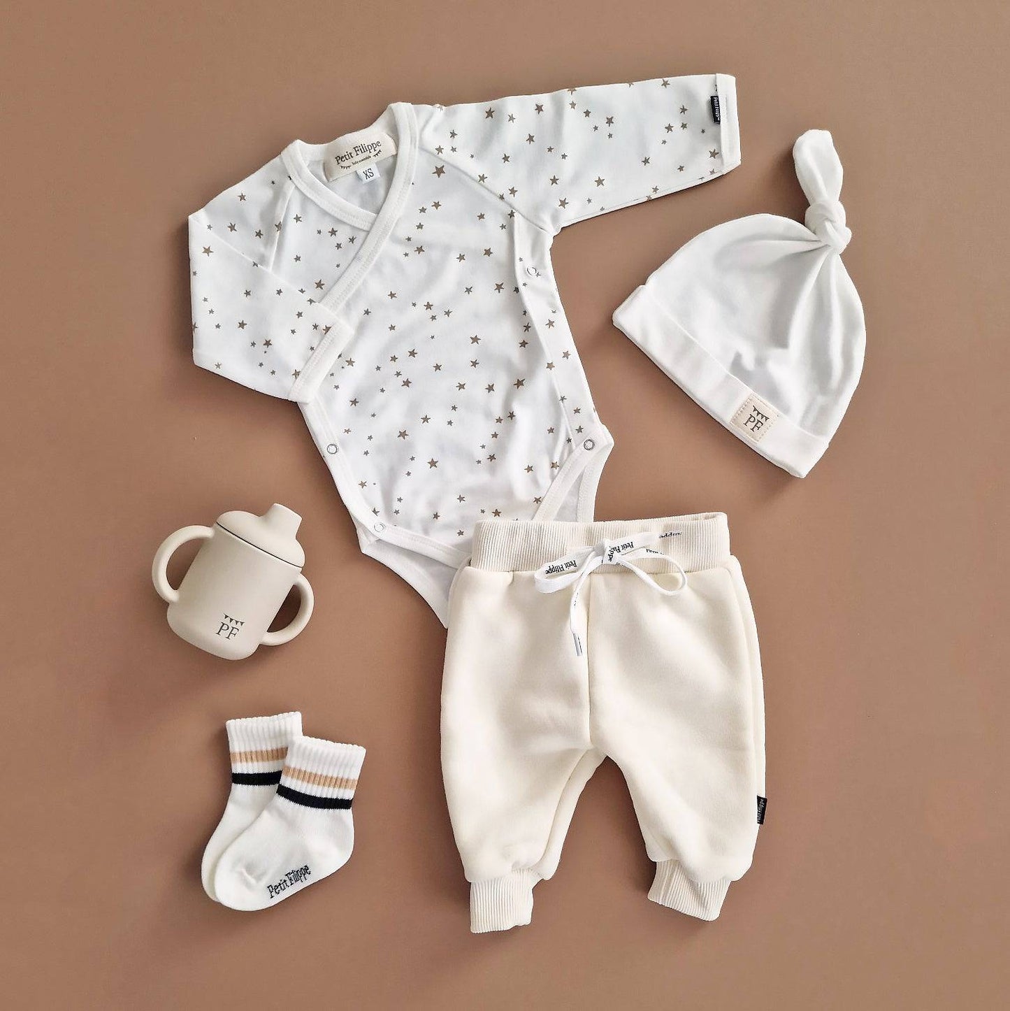 Baby Bodysuit - Long Sleeves - Stars - Petit Filippe