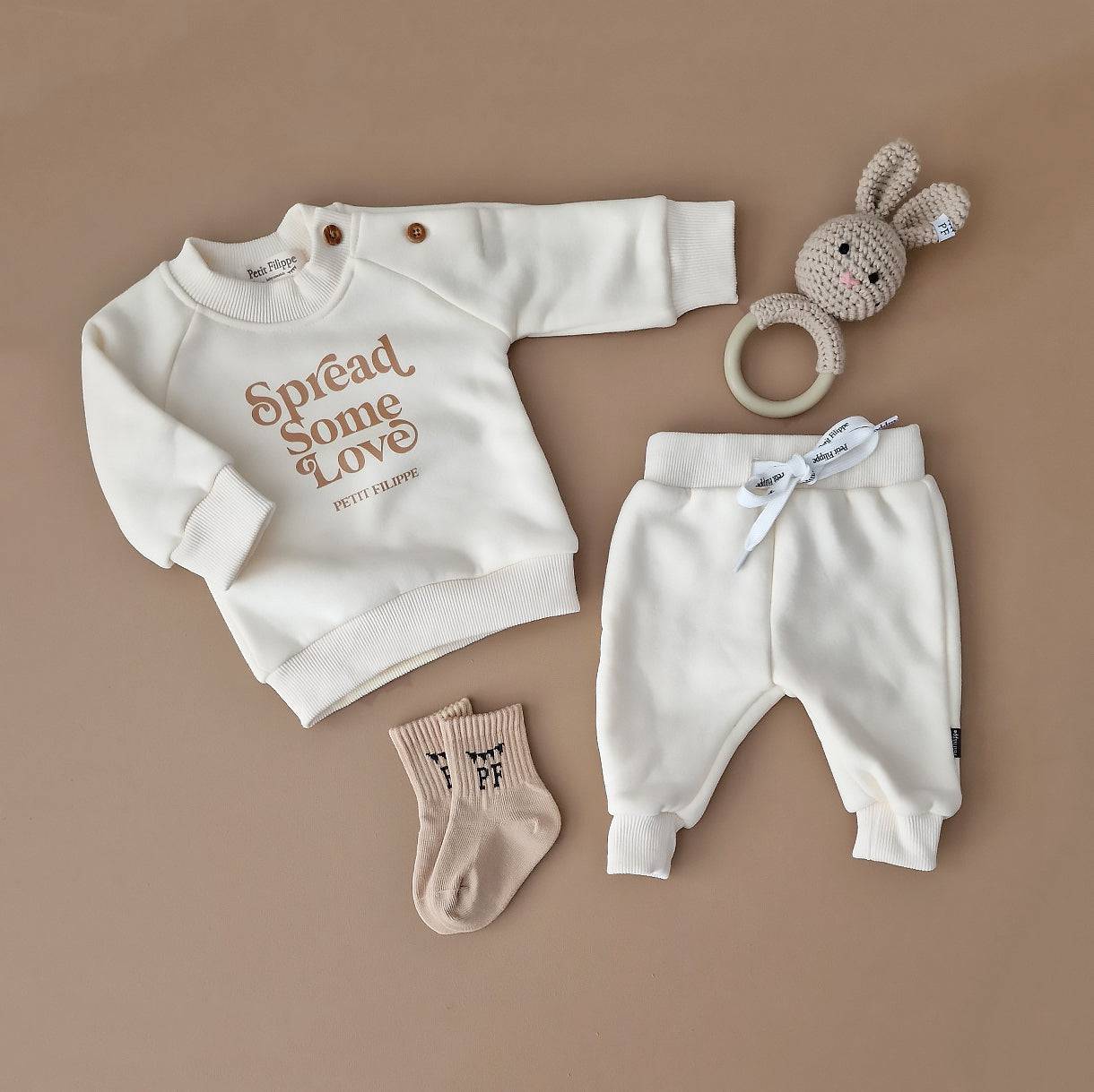 Sporty Socks - 2 pack - Beige & Ivory - Petit Filippe