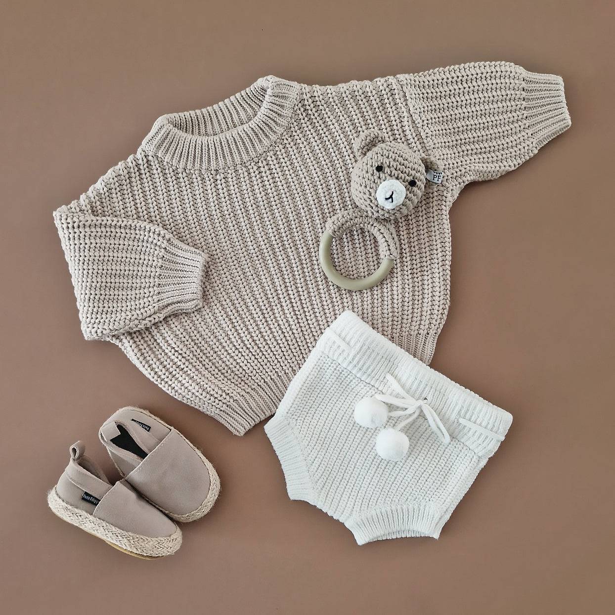 Oversized Sweater - Cotton - Oatmeal - Petit Filippe