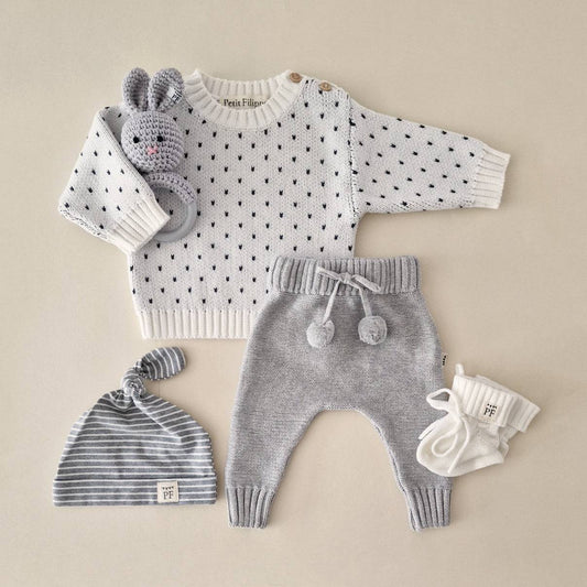 Knitted Pants - Cotton - Grey - Petit Filippe