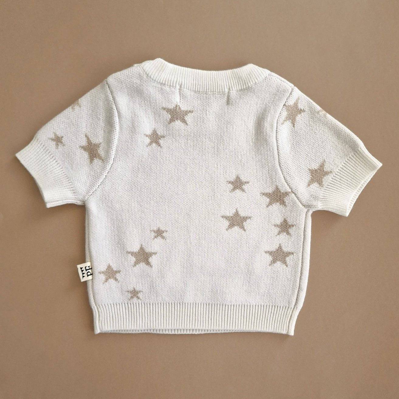 Starry Sweater - Short Sleeve - Cotton - Ivory - Petit Filippe