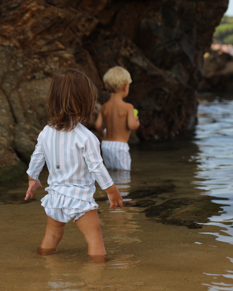 Baby Bikini Pants - UPF50+ - Misty Blue Stripes