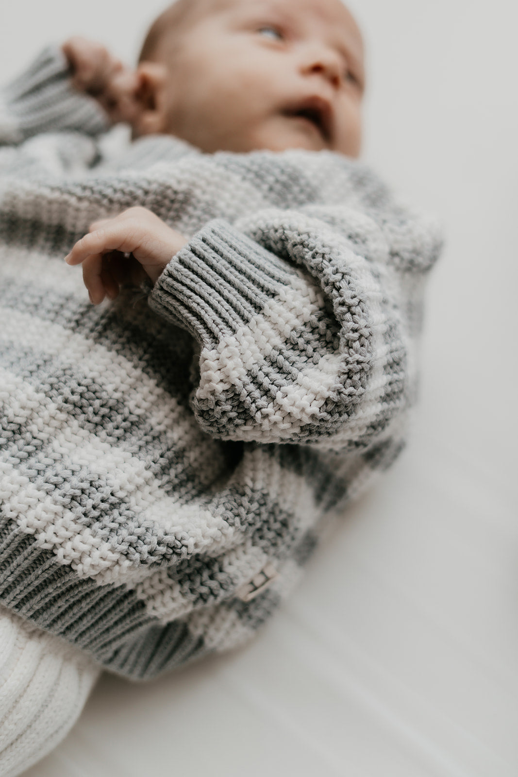 Oversized Sweater - Cotton - Grey Striped - Petit Filippe
