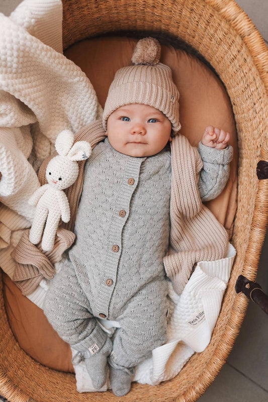 Knitted Playsuit - Cotton - Grey - Petit Filippe