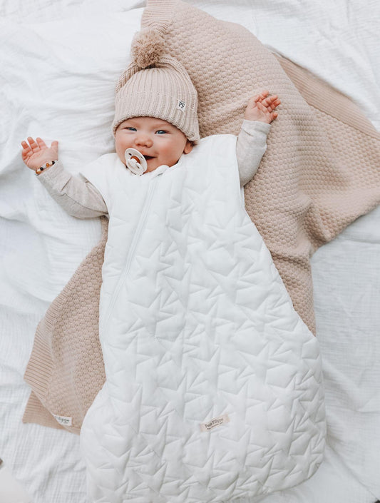 Quilted Sleeping Bag With Detachable Sleeves - Ivory