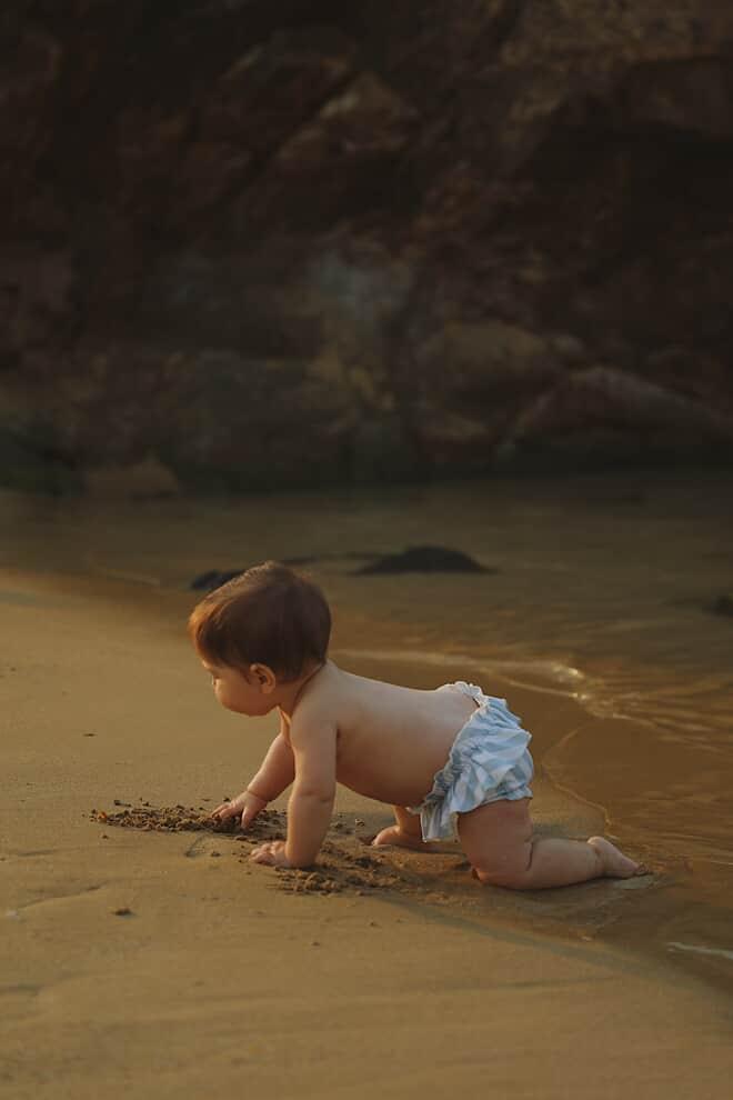 Baby Bikini Pants - UPF50+ - Misty Blue Stripes - Petit Filippe