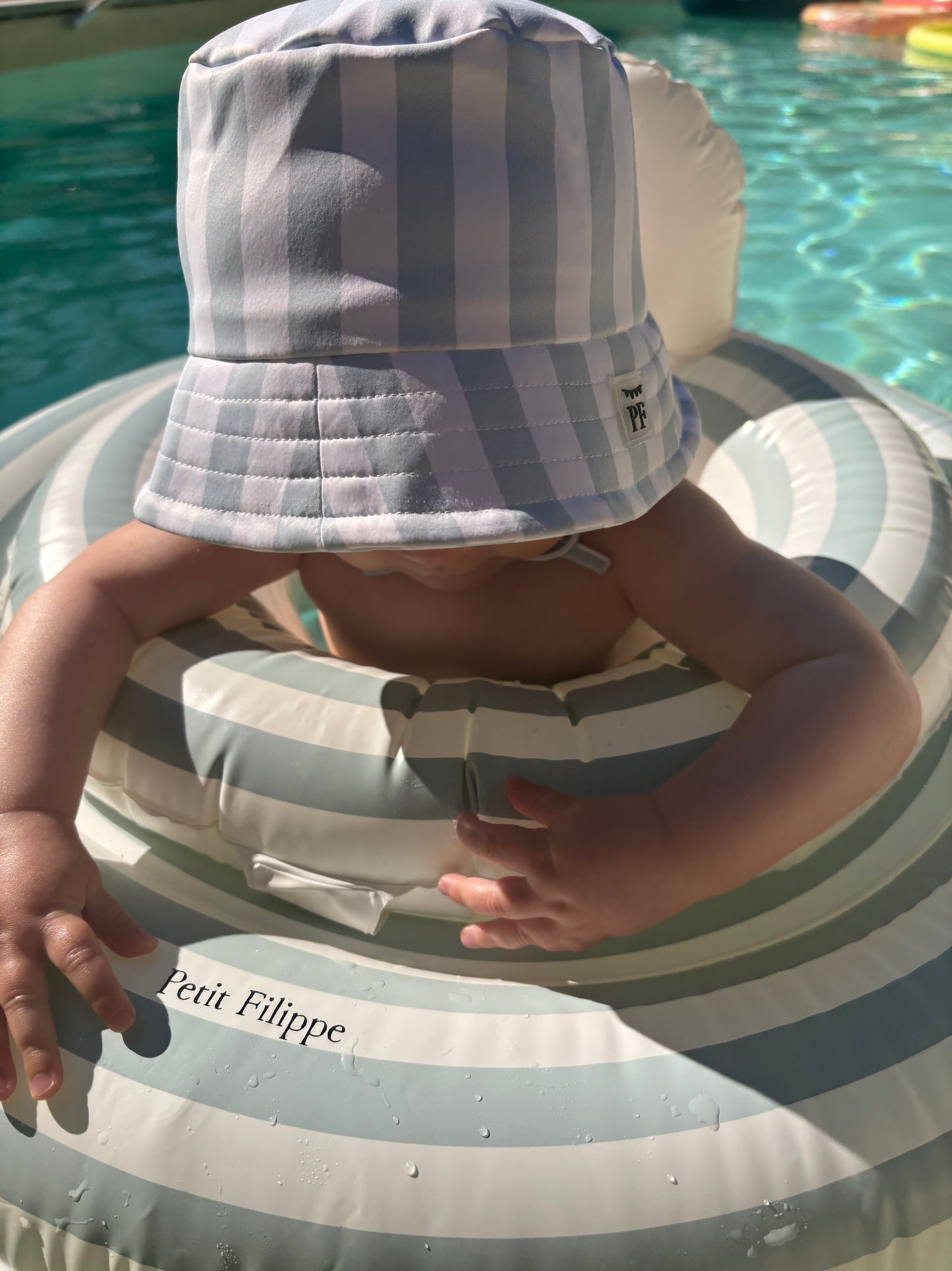 Baby Swim Ring - Misty Blue Stripes - 1-3 y - Petit Filippe