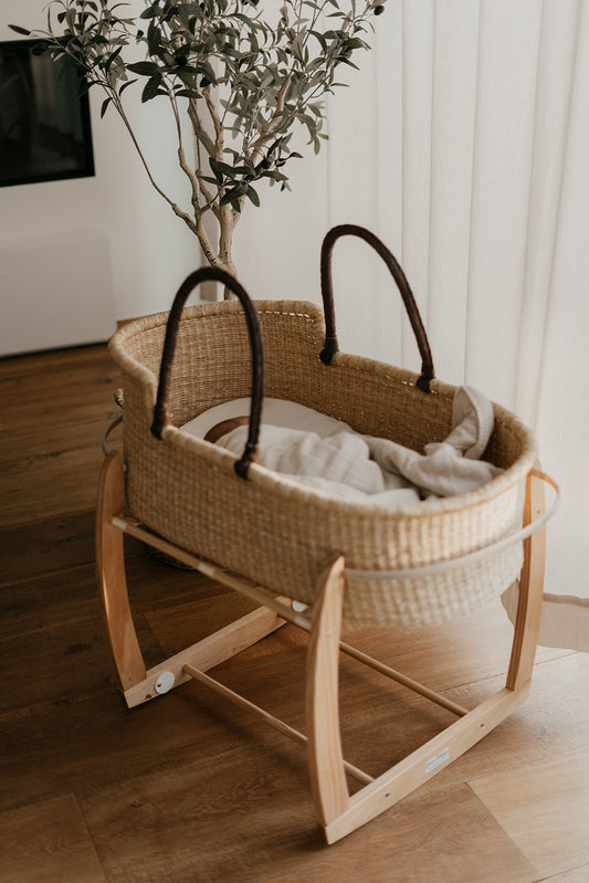 Rocking Moses Basket Stand - Natural
