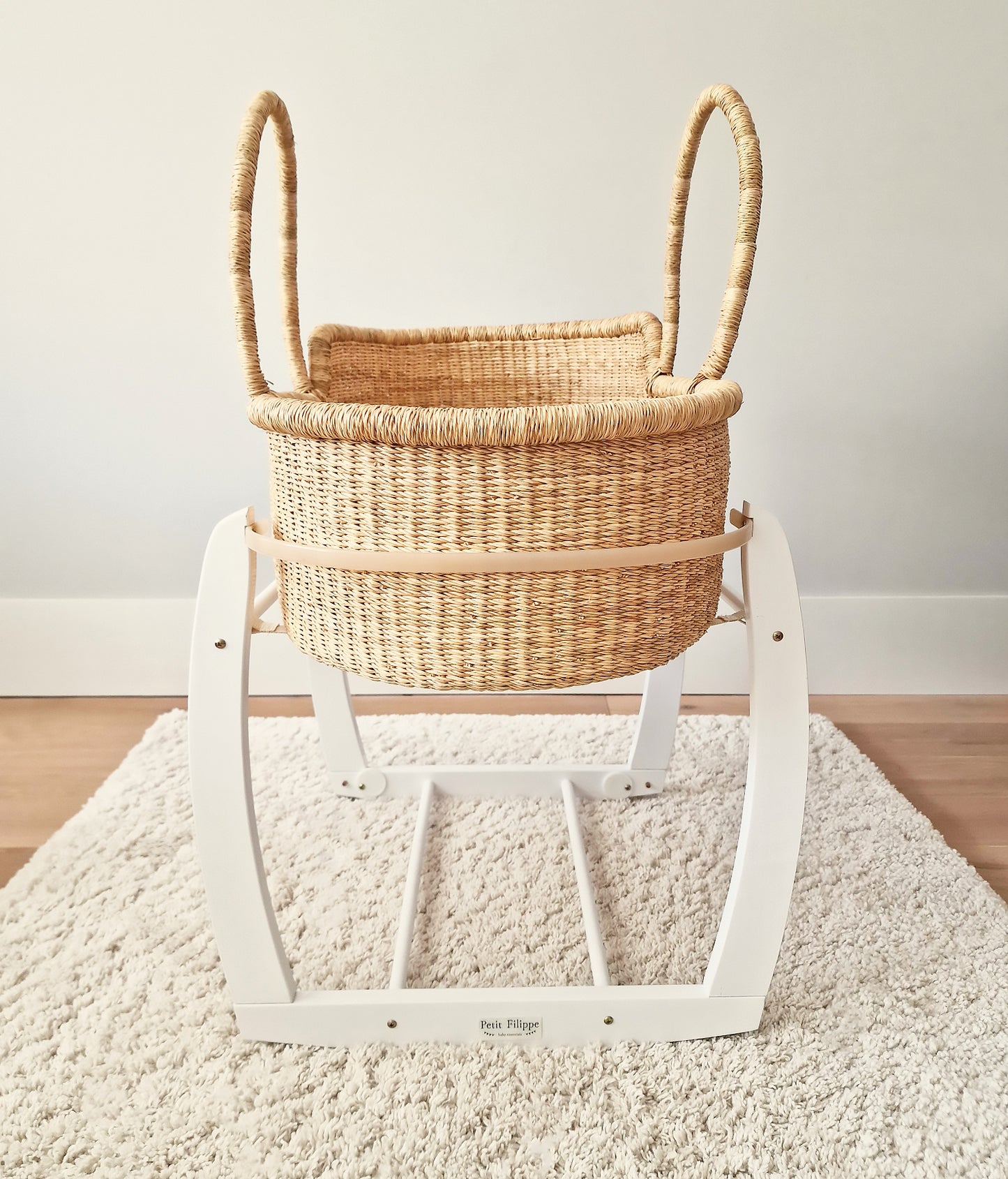 Rocking Moses Basket Stand - White - Petit Filippe