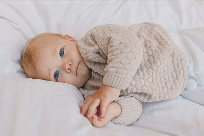 Knitted Sweater - Cotton - Oatmeal - Petit Filippe