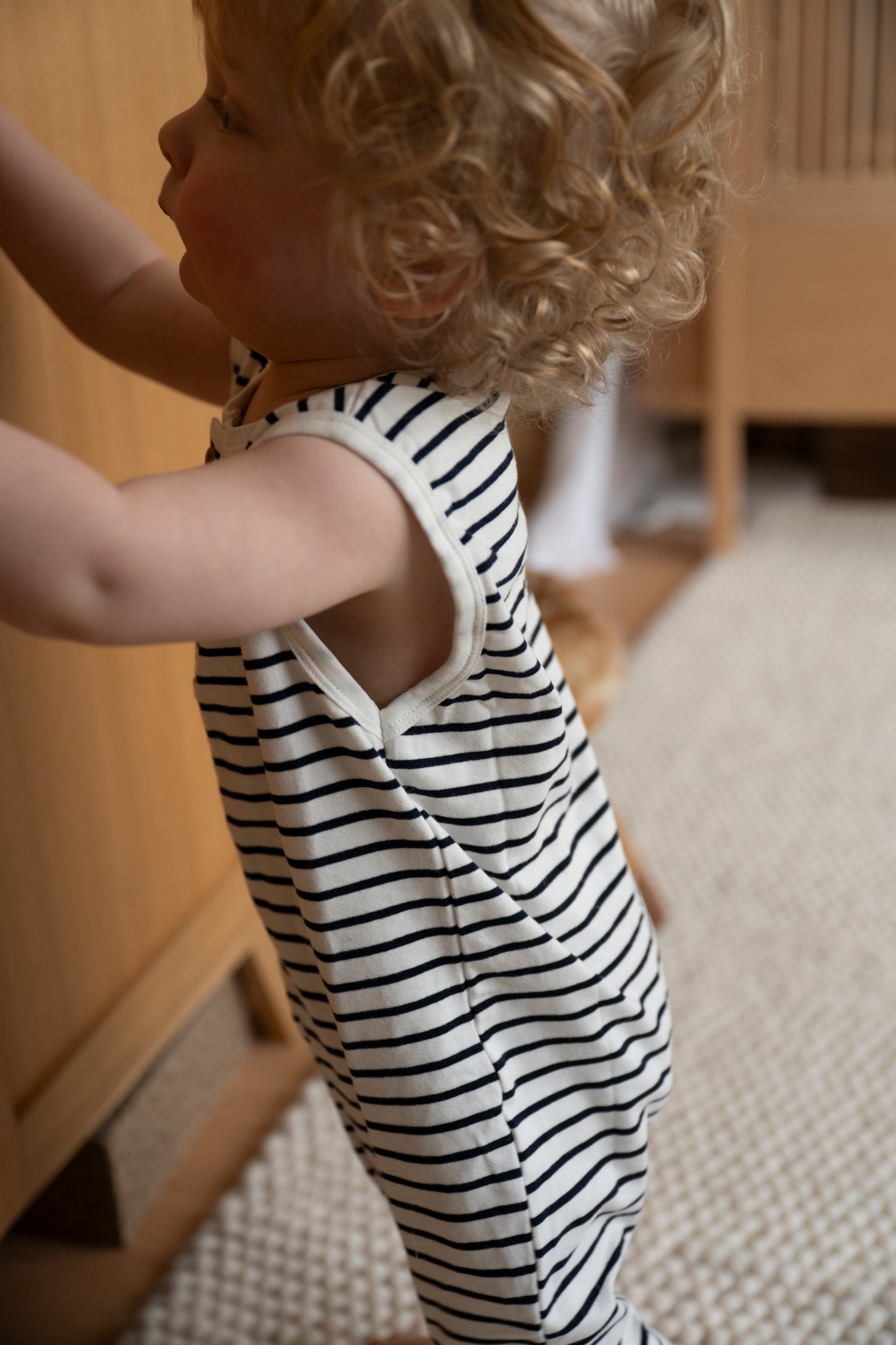 Sleeveless Playsuit - Baggy Style - Breton Stripes - Petit Filippe