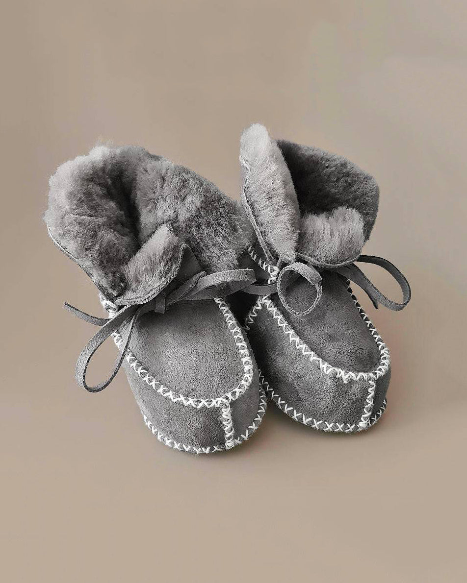 Baby - Lammy Booties - Grey - Petit Filippe