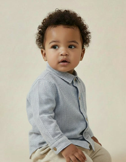 Cotton Shirt - Classic Blue Stripe