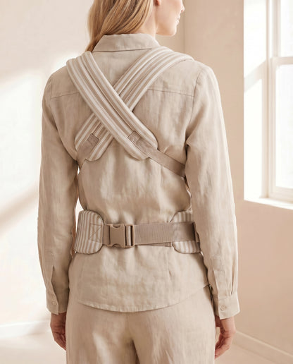 COMING SOON - Ergonomic Baby Carrier - Cotton - Oatmeal Striped - Petit Filippe