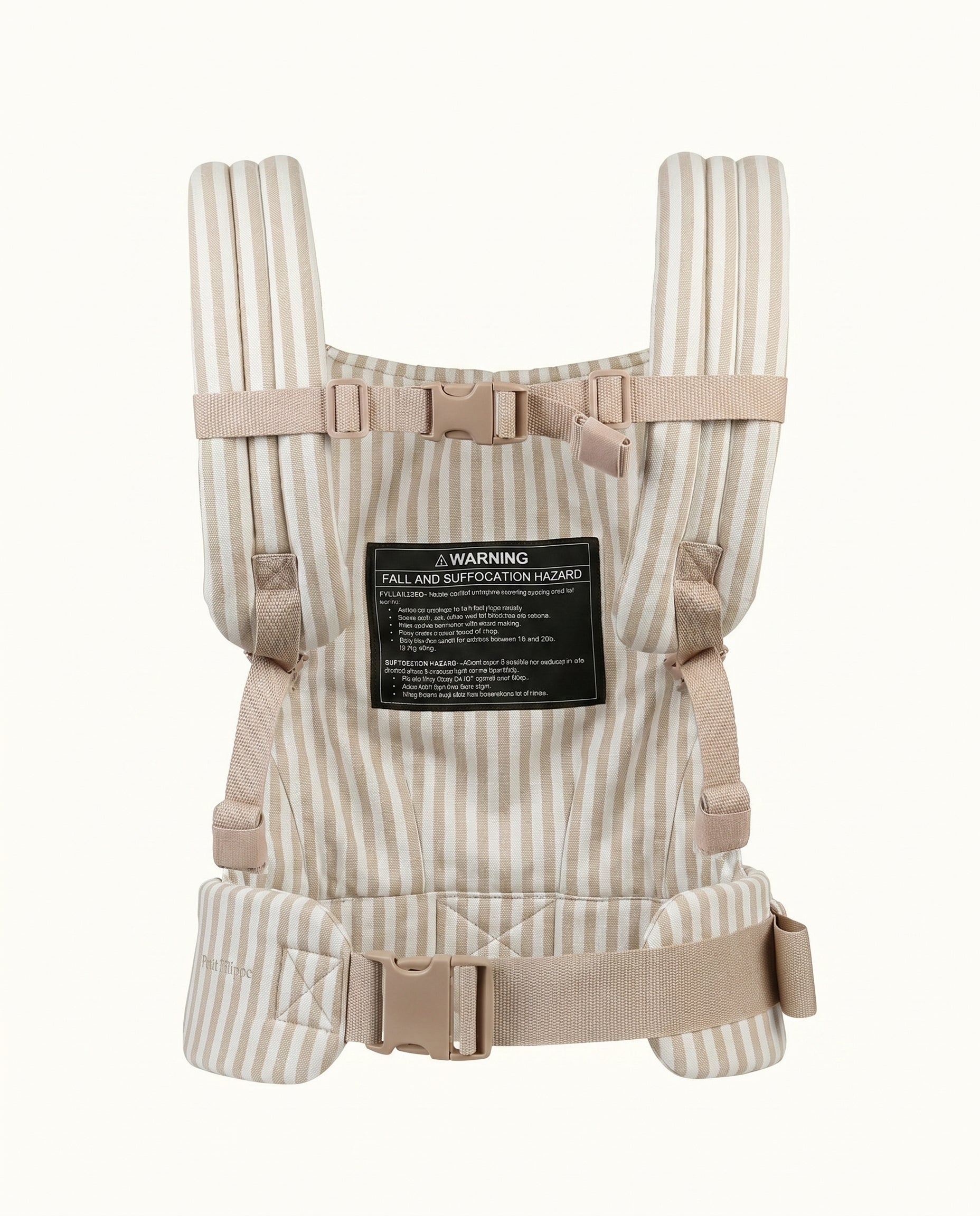 COMING SOON - Ergonomic Baby Carrier - Cotton - Oatmeal Striped - Petit Filippe