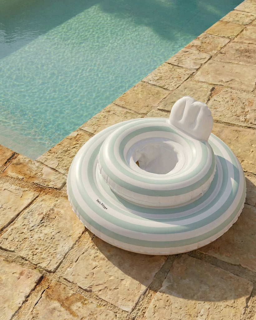Baby Swim Ring - Misty Blue Stripes - 1-3 y - Petit Filippe
