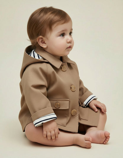 Hooded Coat - Café au Lait