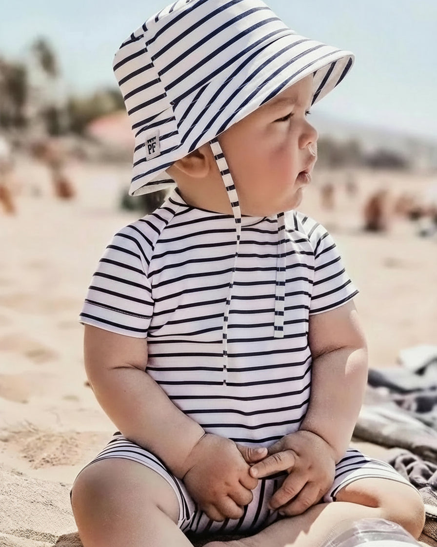 Baby Swim Playsuit - UPF50+ - Breton Stripes - Petit Filippe