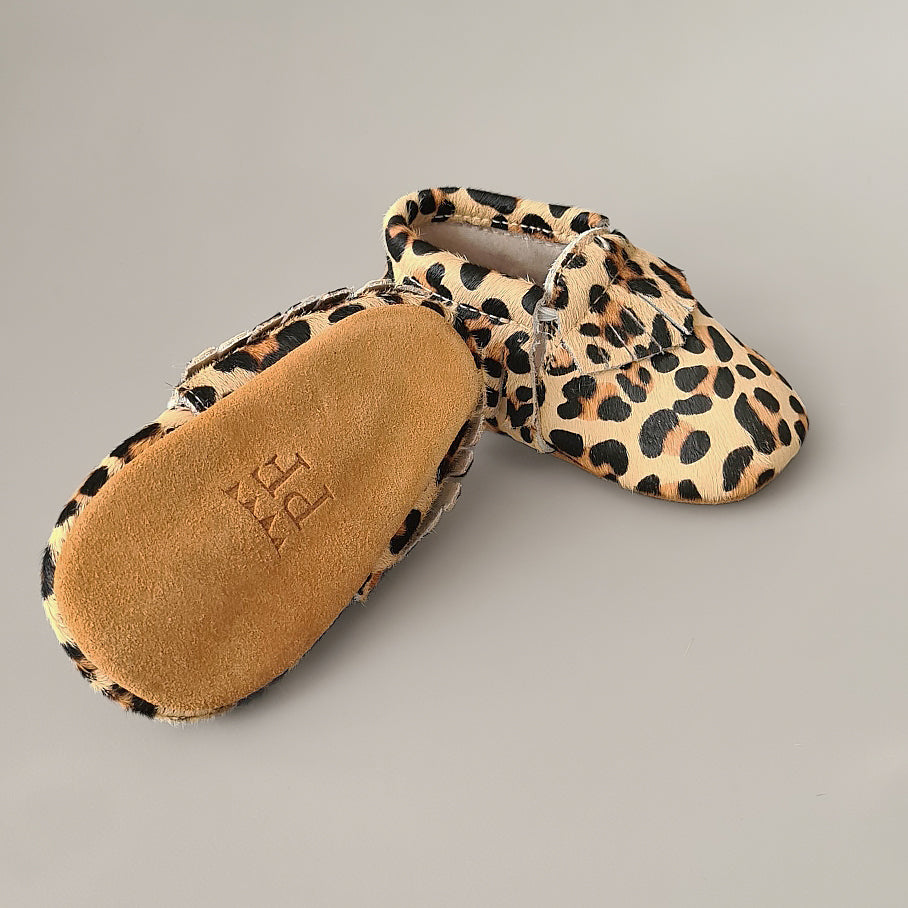Baby - Pony Hair Moccasins - Leopard is a neutral - Petit Filippe