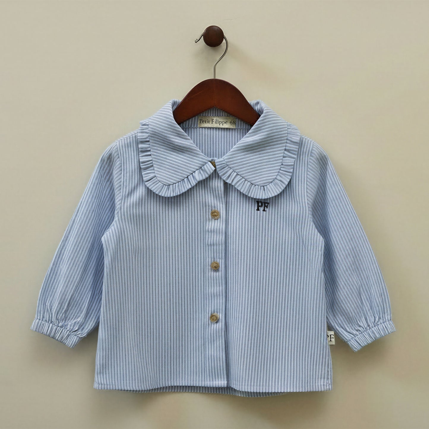 Blouse en coton - Rayure bleue classique