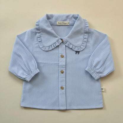 Blouse en coton - Rayure bleue classique