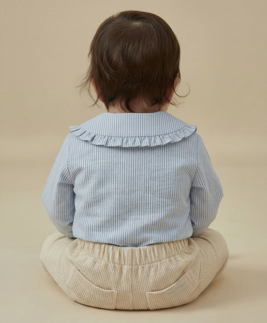 Blouse en coton - Rayure bleue classique