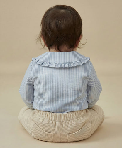 Blouse en coton - Rayure bleue classique