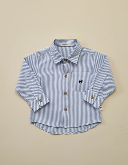 Cotton Shirt - Classic Blue Stripe