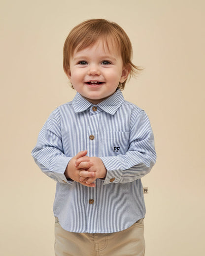 Cotton Shirt - Classic Blue Stripe