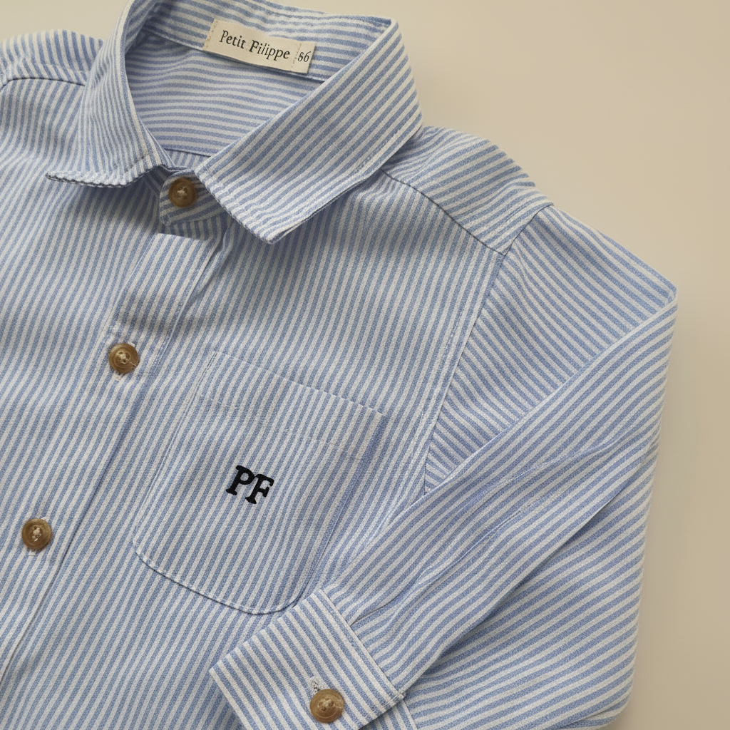 Cotton Shirt - Classic Blue Stripe