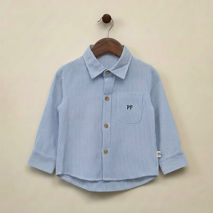 Cotton Shirt - Classic Blue Stripe