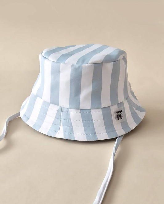 Swimwear - Bucket Hat - UPF50+ - Misty Blue Stripes - Petit Filippe