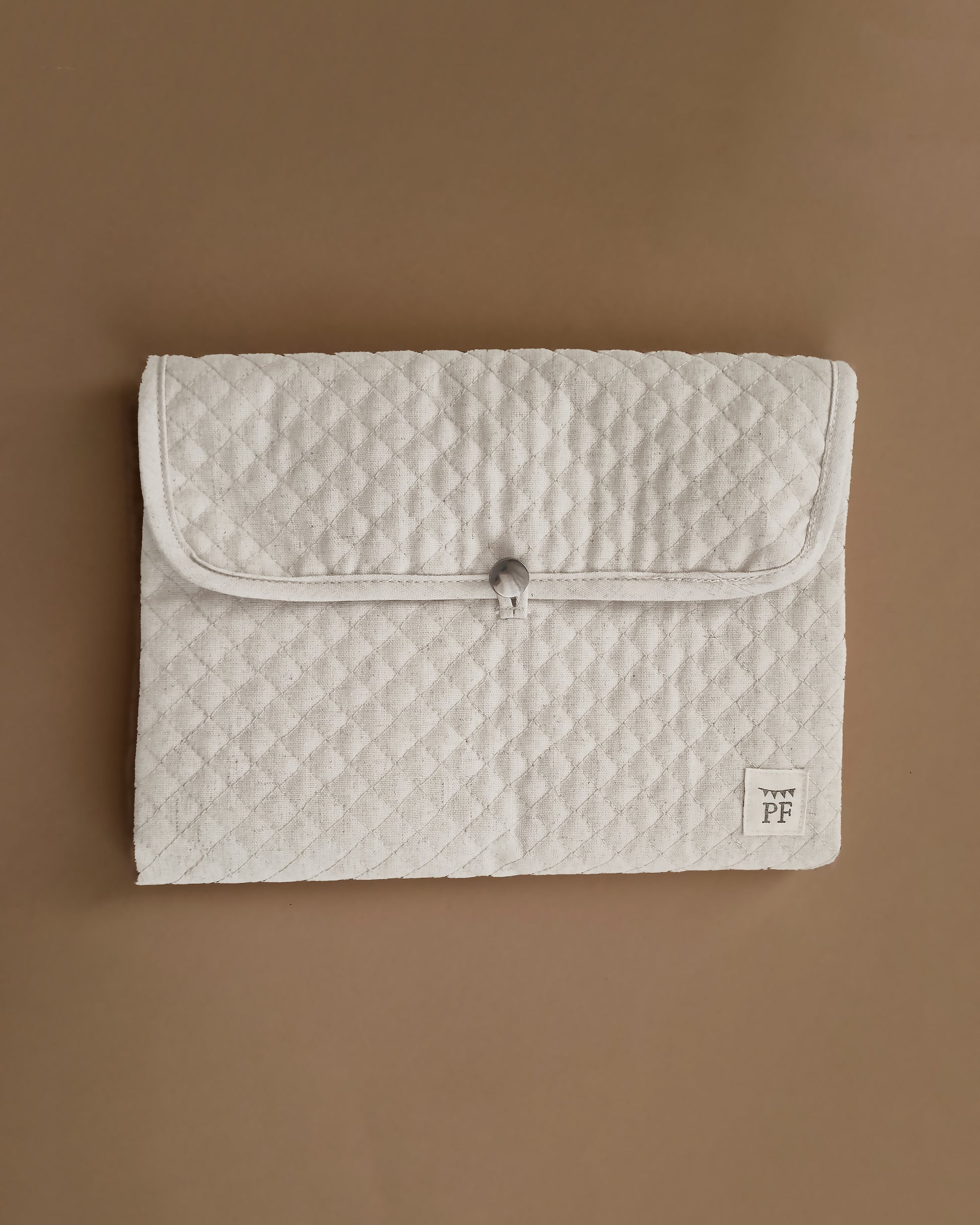 Quilted Changing Mat - Natural Linen/Cotton Blend - Petit Filippe