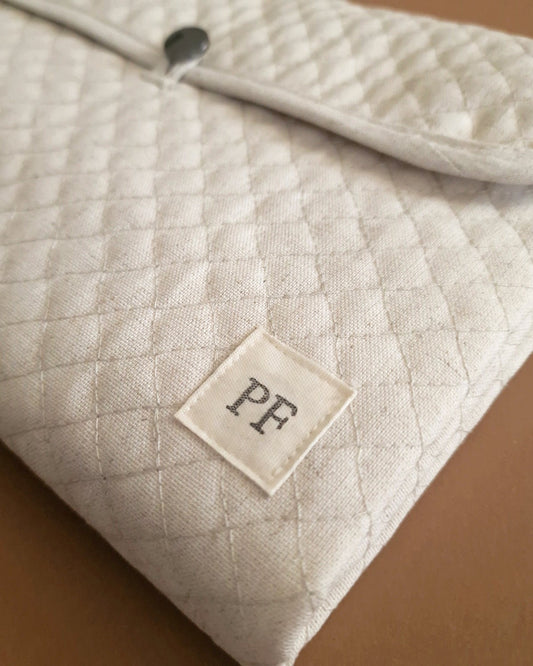Quilted Changing Mat - Natural Linen/Cotton Blend - Petit Filippe