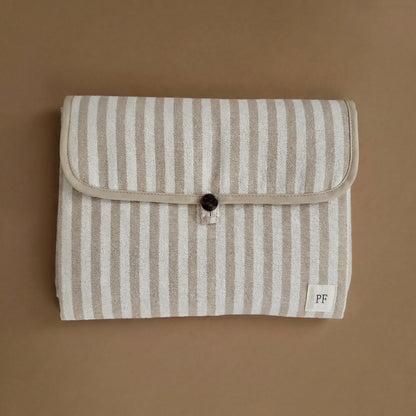 Canvas Changing Mat - Oatmeal Striped - Petit Filippe