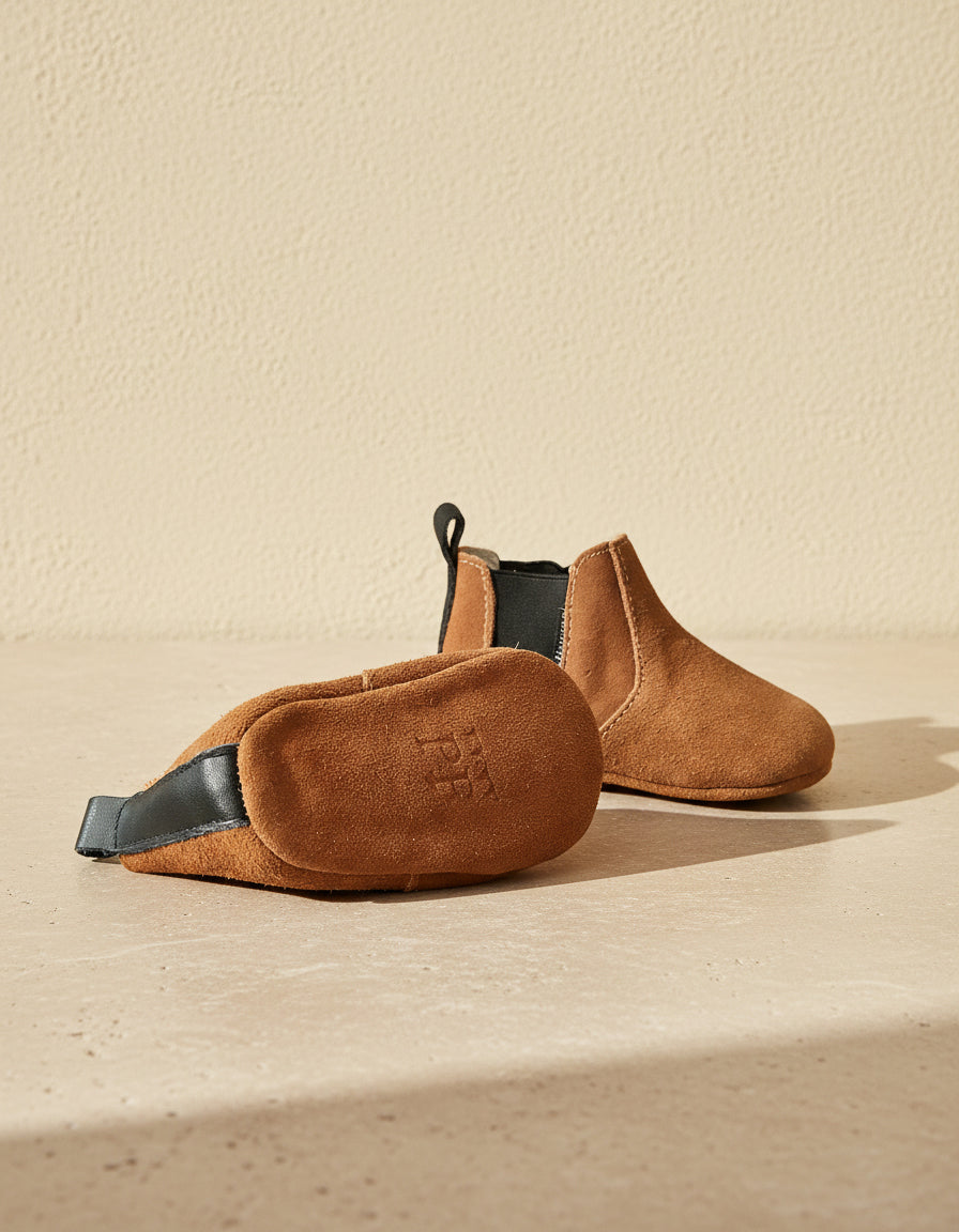 Baby - Chelsea Booties - Brick with Black Detail - Petit Filippe