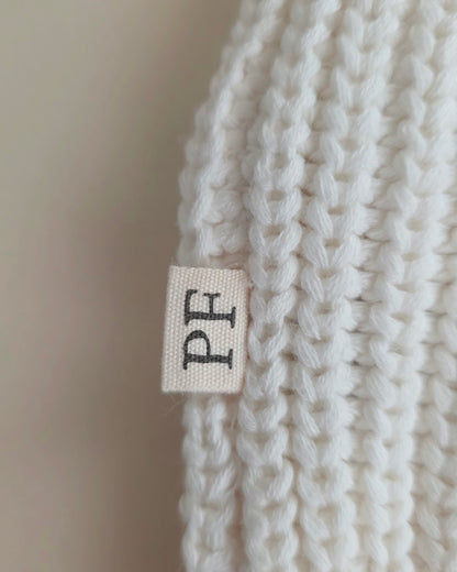Embroidered Chunky Sweater - Cotton - Ivory