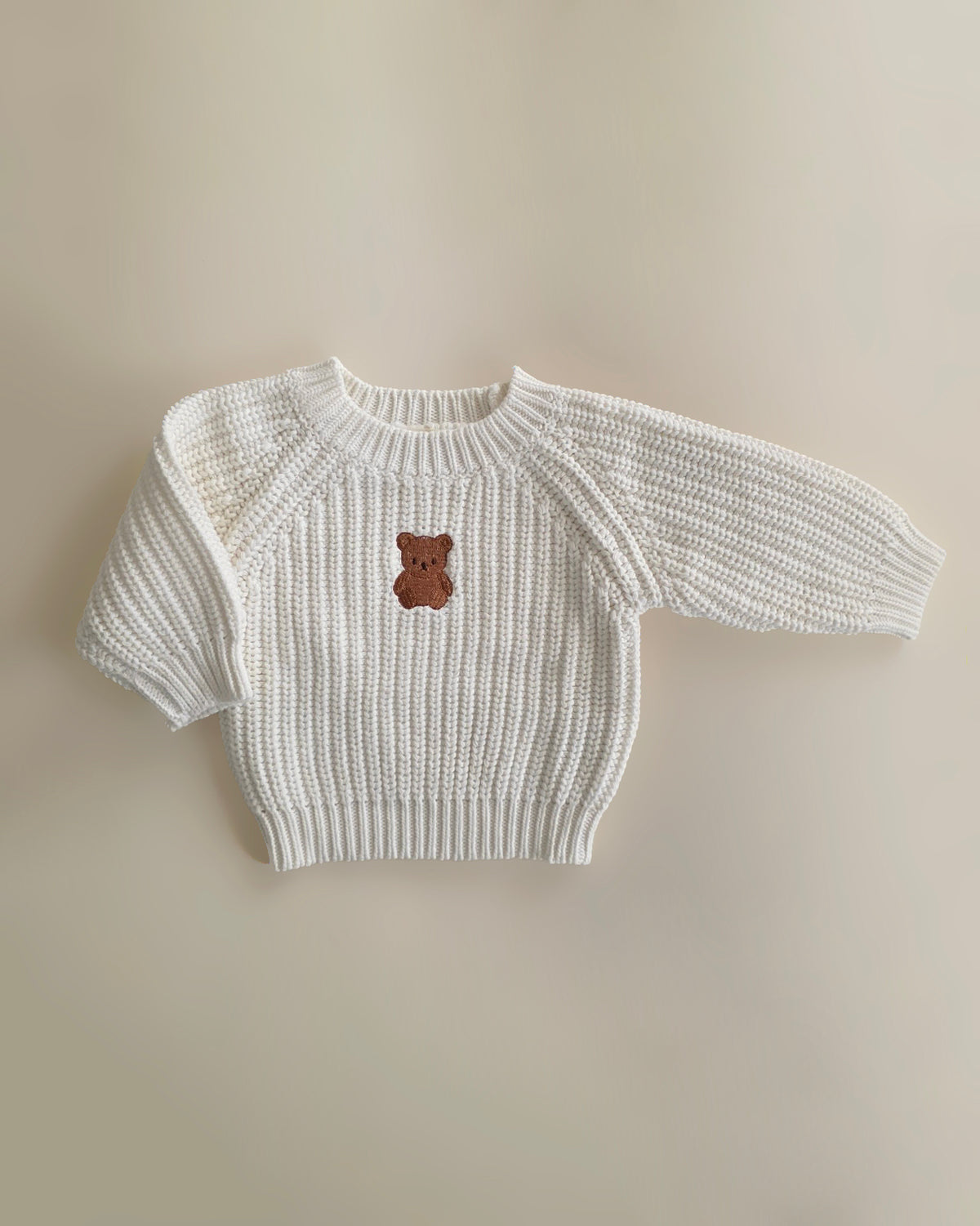Embroidered Chunky Sweater - Cotton - Ivory