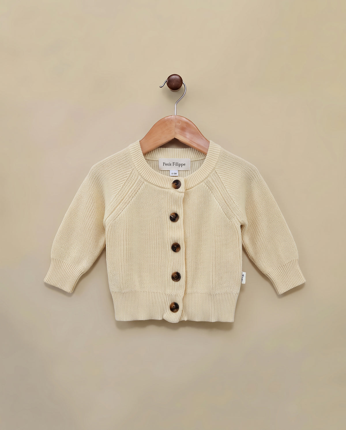 Classic Knitted Cardigan - Cotton - Soft Yellow