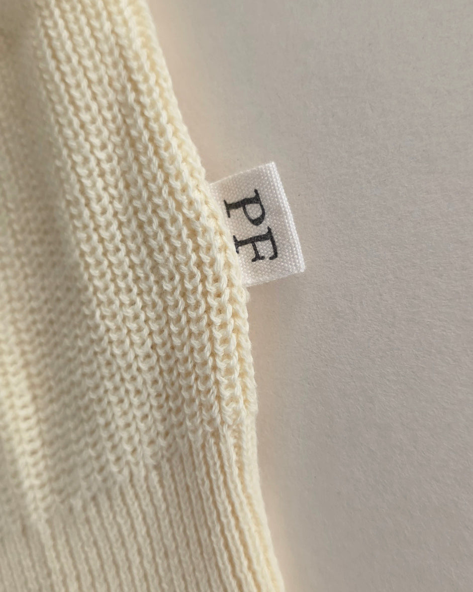 Classic Knitted Cardigan - Cotton - Soft Yellow - Petit Filippe