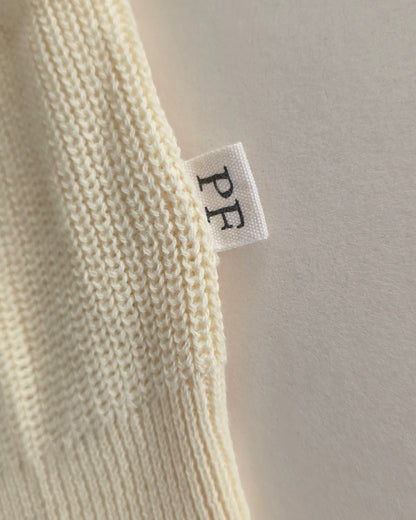 Classic Knitted Cardigan - Cotton - Soft Yellow - Petit Filippe