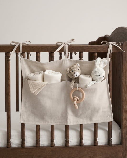 Organiseur de lit bébé – Coton – Natural