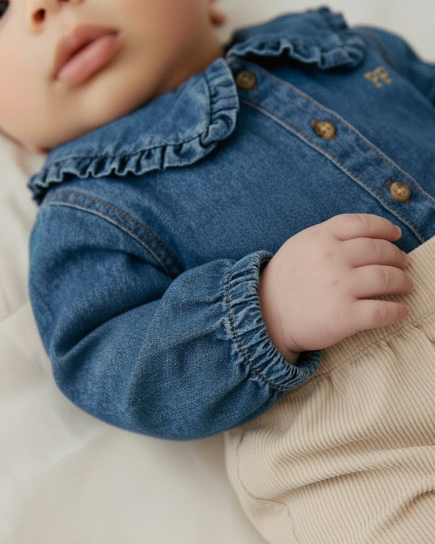 Denim Blouse – Mid Blue - Petit Filippe