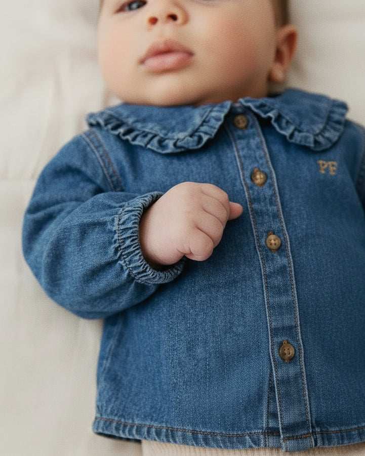 Denim Blouse – Mid Blue - Petit Filippe