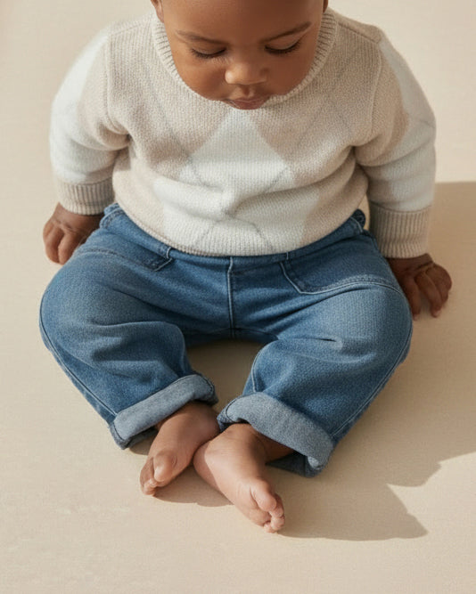 Denim-Babyhose – Denimblau