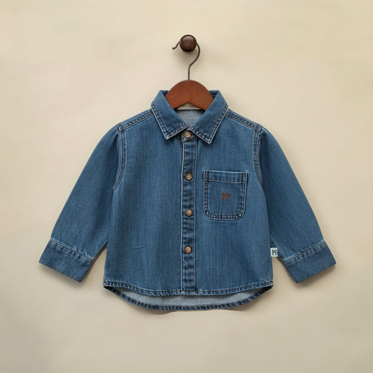 Chemise en denim – Bleu moyen