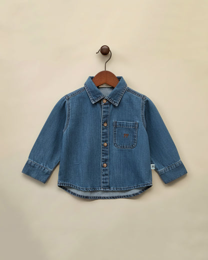 Denim Shirt – Mid Blue - Petit Filippe