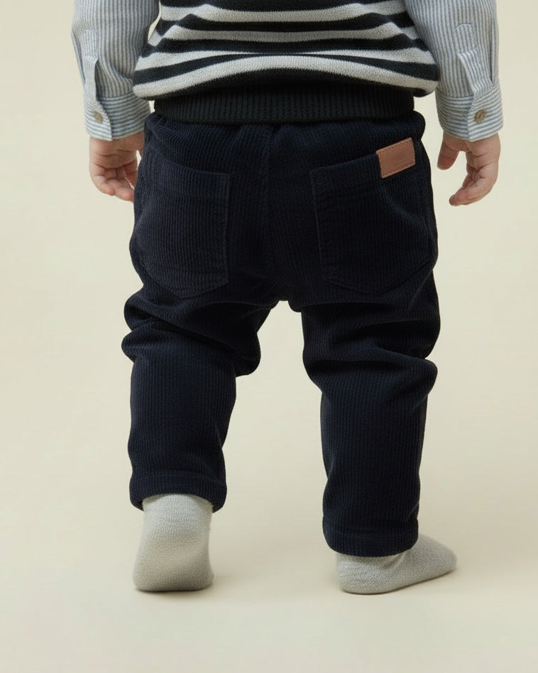 Pantalon en velours côtelé - Bleu nuit