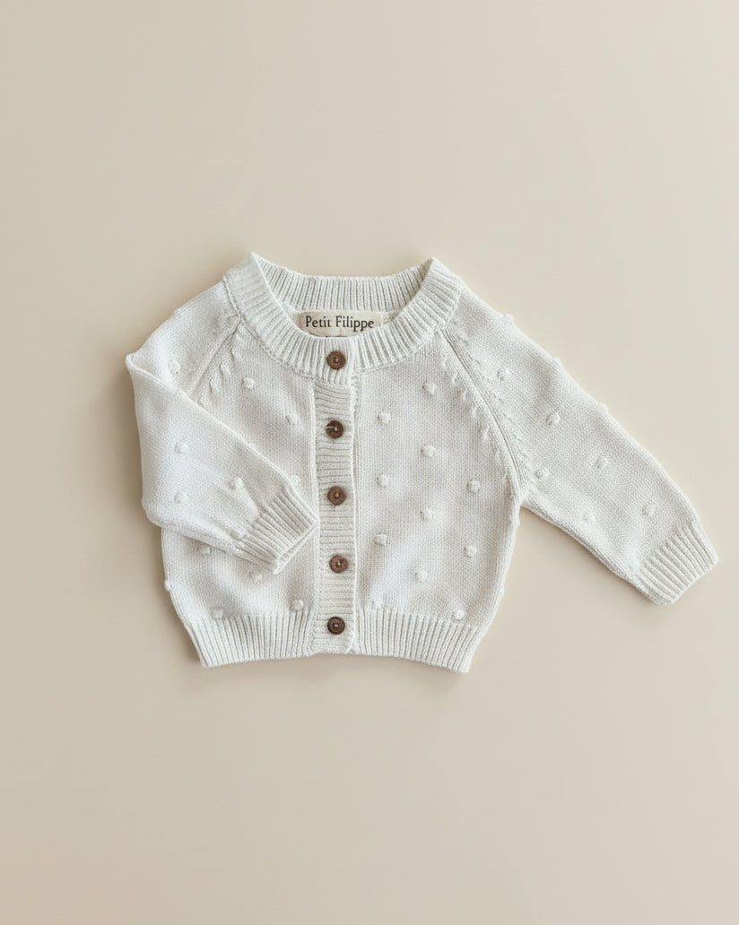 Dotted Cardigan - Cotton - Ivory - Petit Filippe