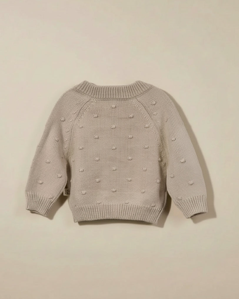 Dotted Cardigan - Cotton - Oatmeal - Petit Filippe